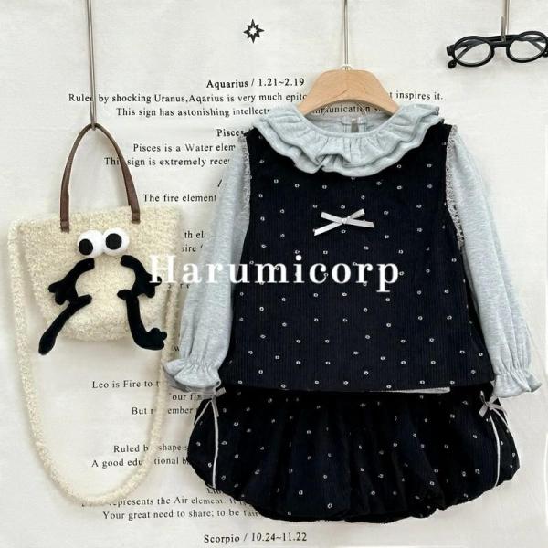 セットアップ キッズ ベビー服 女の子 カーディガン ワンピース 子供服 上下セット トップス 長袖...