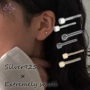 キューブ ピアス Silver925 シンプルピアス つけっぱなし シンプル 925 シルバー ゴールド ブラック シルバーピアス 小さい 2ピース 両耳 つけっぱなしピアス｜rysshop2