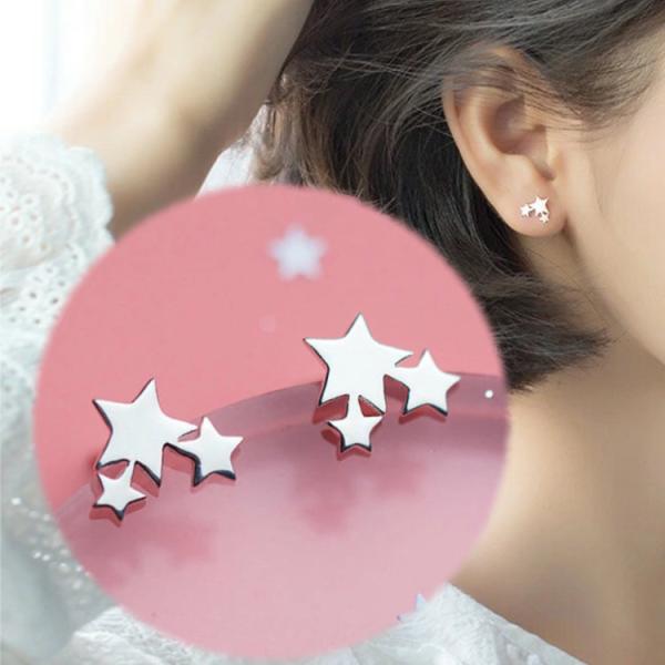 ピアス 三つ星 小さい 星 スター シンプル 軟骨 金属アレルギー シルバー 小さめ ミニ シルバー...