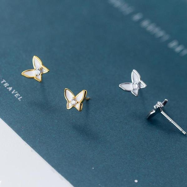 ピアス ちょうちょ 蝶 蝶々 シンプル 軟骨 金属アレルギー シルバー 小さめ シルバー925 アレ...