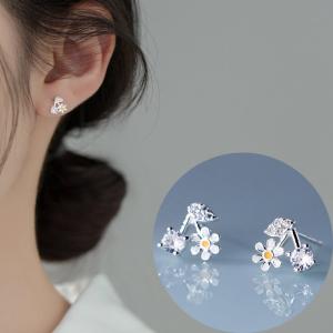 ピアス フラワー さくらんぼ 花 シンプル 軟骨 金属アレルギー シルバー 小さめ ミニ シルバー925 アレルギー対応 20G シンプルピアス キュービックジルコニア｜rysshop2