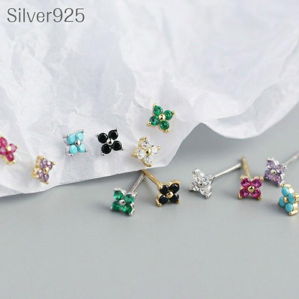 ピアス Silver925 小さい シンプル つけっぱなし アレルギー対応 ターコイズ ゴールド