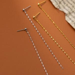 チェーンピアス ロングチェーン silver925 レディース 20G スタッドピアス シンプル 揺れる 長い 10cmチェーン シルバー ゴールド ゆらゆら ぶらぶら｜rysshop