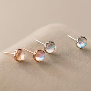 ピアス オーロラ 小さい グラス シンプル 瑠璃 軟骨 金属アレルギー シルバー 小さめ ミニ シルバー925 アレルギー対応 20G 仕事用｜rysshop