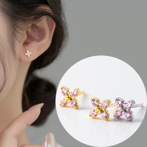 ピアス お花 フラワー 小さい ピンク シンプル 軟骨 金属アレルギー シルバー 小さめ ミニ シルバー925 アレルギー対応 20G 仕事用 小さいピアス｜rysshop