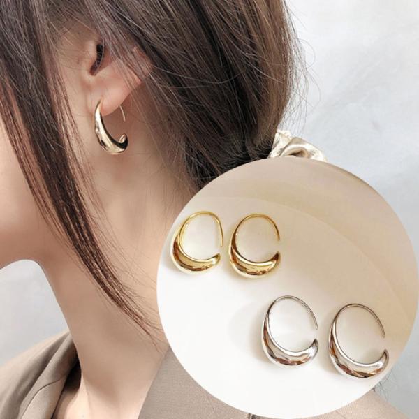 ピアス シルバー ゴールド フック 大きい 大きめ 20G 2ピース シンプルピアス フックピアス ...