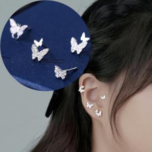 ピアス 蝶々 ちょうちょ 選べる3種 小さい シンプル 軟骨 金属アレルギー シルバー999 アレルギー対応 20G 仕事用 小さいピアス シンプルピアス セカンドピアス｜rysshop
