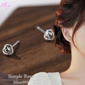 小さいバラのシルバーピアス シルバー999 バラ ピアス 薔薇 花 小さい花 小さい シンプル ミニ 20G 4.5mm 小さめ 華奢 かわいい 女性 レディース｜rysshop