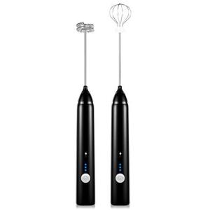 Kitdine ミルク泡立て器 小型 泡立て器 ハンドヘルド 電動泡立て器 ドリンクミキサー 卵ビー...