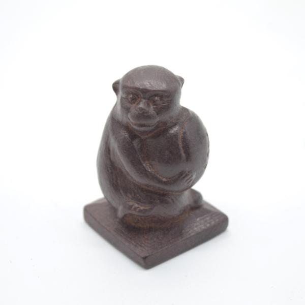 猿 申 十二支 干支 木彫り 木製置物 檀木