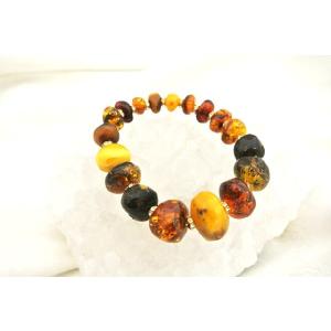ハニーアンバー ブレスレット 琥珀 バルト海産 8-10mm 17.5cm 天然石