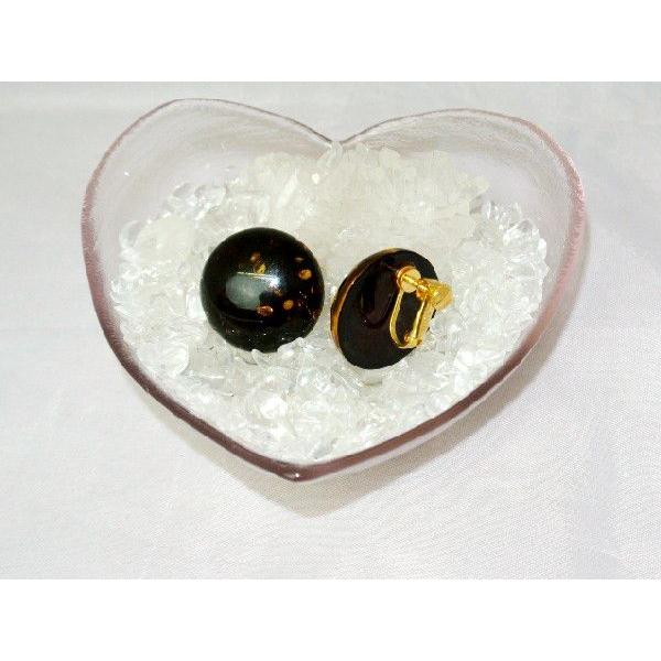 グリーンアンバー 琥珀 コハク イヤリング 耳飾り 丸型 24mm