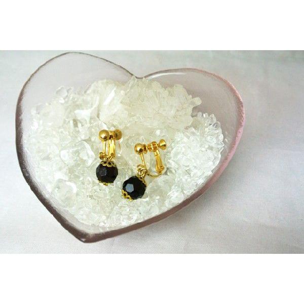 琥珀 コハク アンバー イヤリング 耳飾り カット加工 9mm