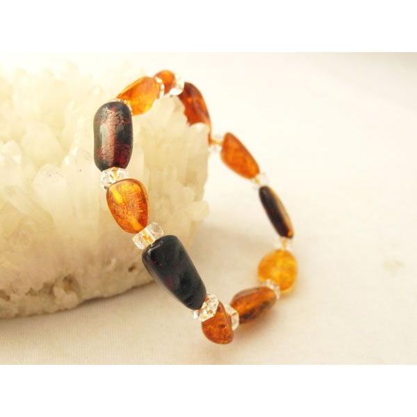 琥珀 コハク アンバー ブレスレット マルチカラー