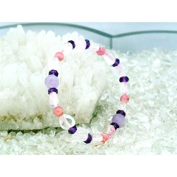水晶 アメジスト ローズクォーツ 天然石ブレスレット