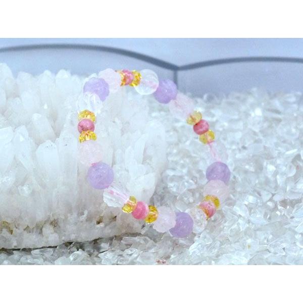 紫水晶 アメジスト ローズクォーツ 紅水晶 水晶 天然石ブレスレット