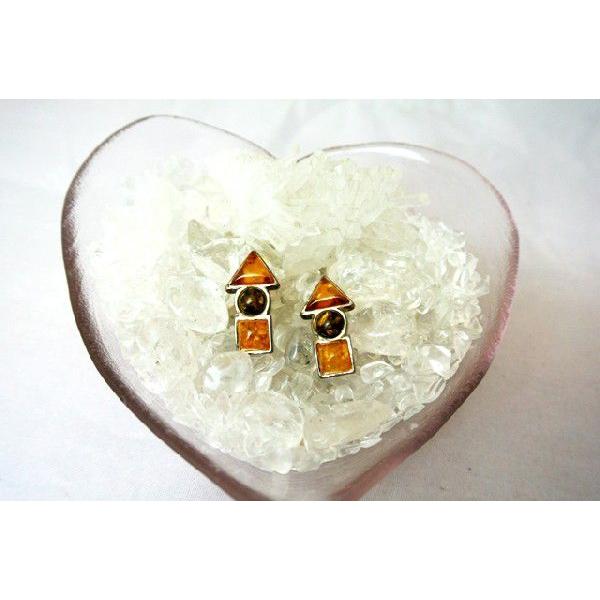 琥珀 コハク アンバー ピアス 耳飾り アクセサリー