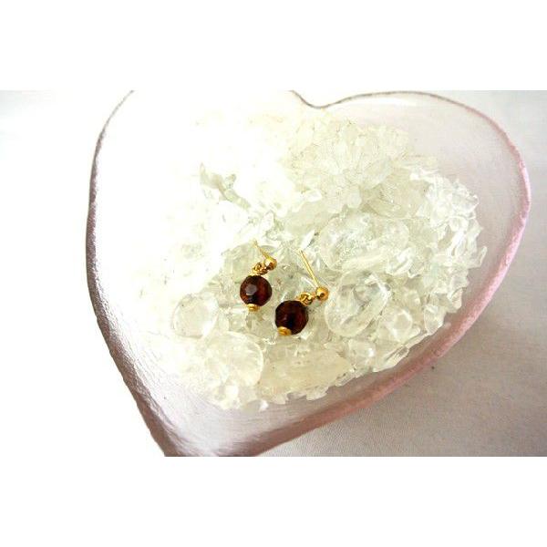 琥珀 コハク アンバー ピアス 耳飾り 丸型 アクセサリー カット加工