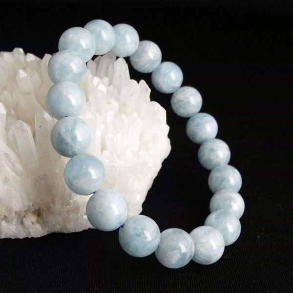 アクアマリン 藍柱石 パワーストーン 天然石ブレスレット 天使の石
