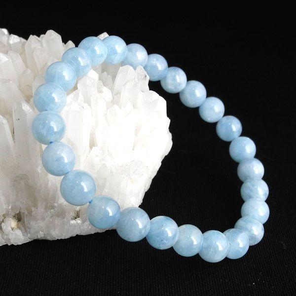 アクアマリン 藍柱石 パワーストーン 天然石ブレスレット 天使の石