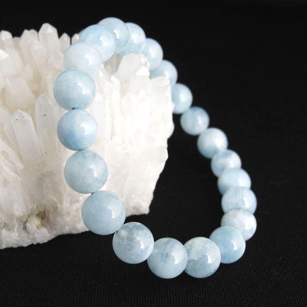 アクアマリン 藍柱石 パワーストーン 天然石ブレスレット 天使の石
