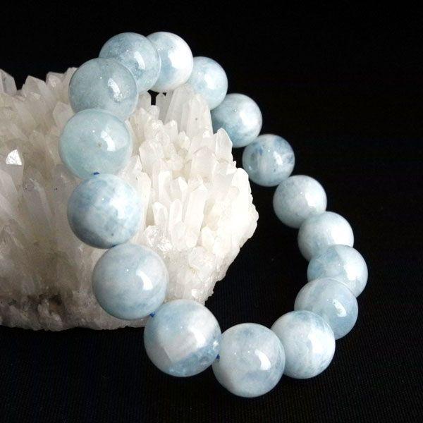 アクアマリン 藍柱石 パワーストーン 天然石ブレスレット 天使の石