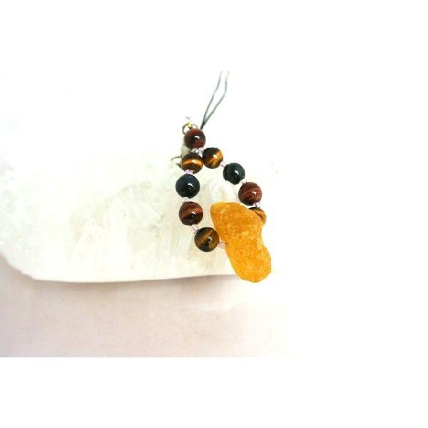 【メール便OK】 琥珀 アンバー 天然石ストラップ タンブル型 3色タイガーアイ