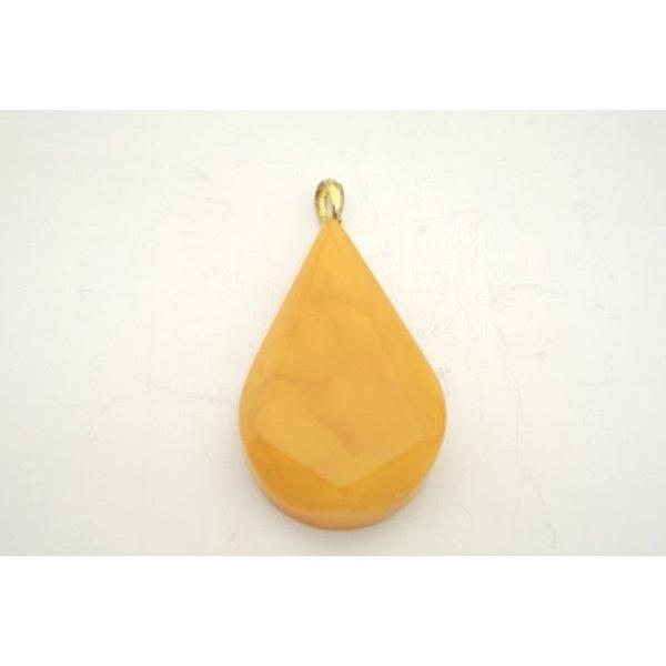 琥珀 コハク アンバー ペンダントトップ 天然石パーツ 雫型
