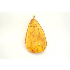 天然琥珀ペンダントトップ 送料無料 K18 チェーン別売り ネックレス