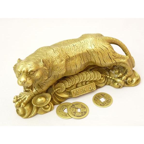 虎 銅製置物 風水インテリア 厄除け 寅 トラ とら 白虎 7cm