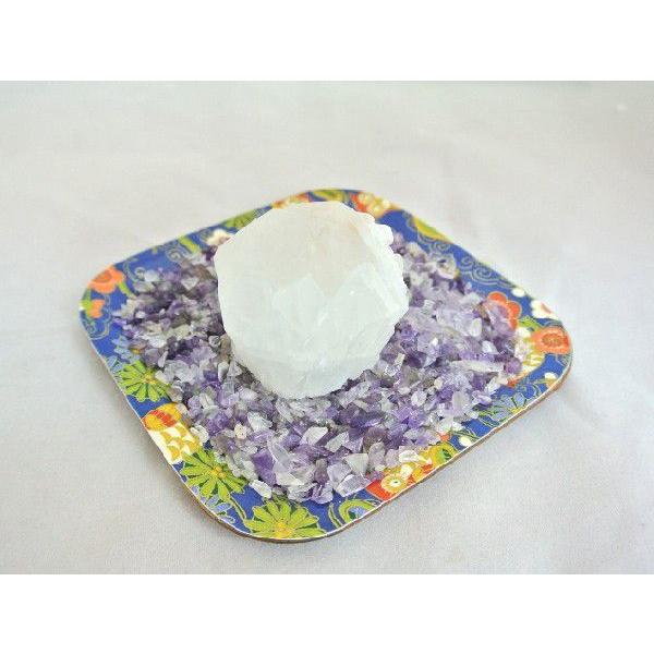 浄化インテリアセット【水晶クラスター＋選べる５色のさざれ石・上げたい運気をチョイス♪】お皿付き