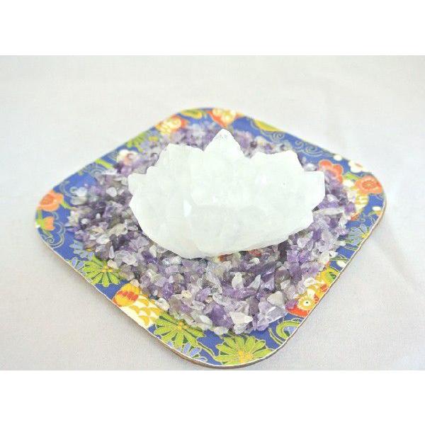 浄化インテリアセット【水晶クラスター＋選べる５色のさざれ石・上げたい運気をチョイス♪】お皿付き