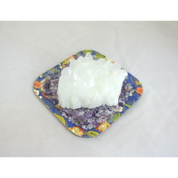 浄化インテリアセット【水晶クラスター＋選べる５色のさざれ石・上げたい運気をチョイス♪】お皿付き