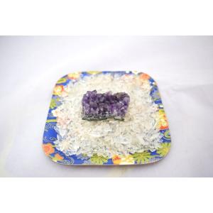 浄化インテリアセット【アメジストクラスター（愛情運アップ）＋選べる５色のさざれ石・上げたい運気をチョ...