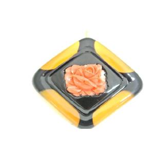 べっ甲 カメオ ベルニーチェ作 ブローチ K18 長寿 縁起物 : 横浜中華街