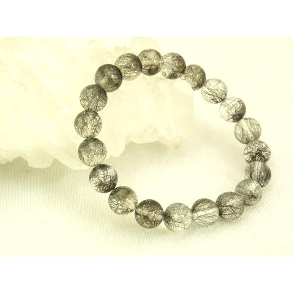 ルチルクォーツ ブラックルチル 黒針水晶 パワーストーン 天然石ブレスレット 腕輪 10mm玉