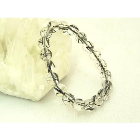 ルチルクォーツ ブラックルチル 黒針水晶 パワーストーン 天然石ブレスレット 腕輪 9mm玉