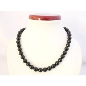 天然 黒珊瑚ネックレス（大玉１０mm珠）鑑別書付き① 8 - 10mm 黒蝶真珠ネックレス | Moon Label - 大月真珠