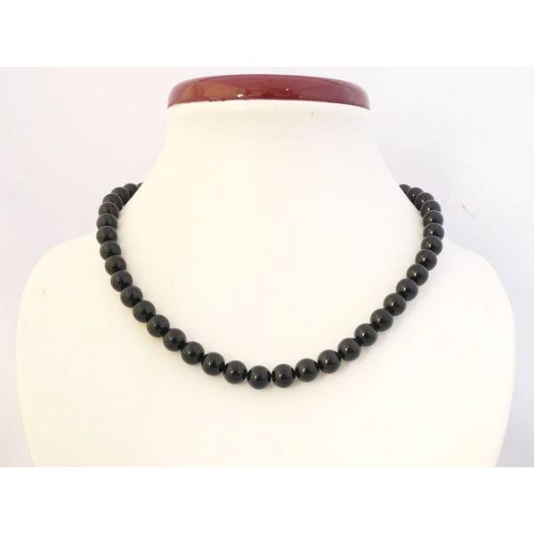 黒珊瑚 ネックレス 8mm玉 内径40cm ブラックコーラル パワーストーン 天然石製アクセサリー ...