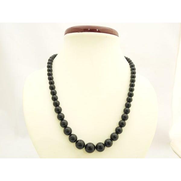 黒珊瑚 ネックレス 6mm〜12mm玉 内径46cm ブラックコーラル パワーストーン 天然石製アク...