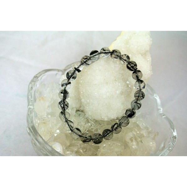 ルチルクォーツ ブラックルチル 黒針水晶 パワーストーン 天然石ブレスレット 腕輪 8mm玉