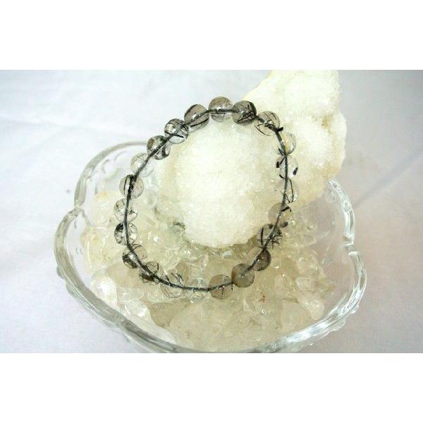 ルチルクォーツ ブラックルチル 黒針水晶 パワーストーン 天然石ブレスレット 腕輪 8mm玉