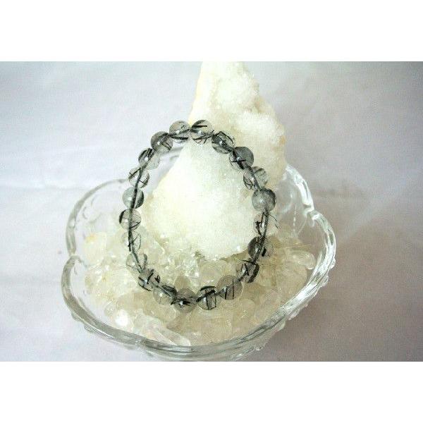 ルチルクォーツ ブラックルチル 黒針水晶 パワーストーン 天然石ブレスレット 腕輪 9mm玉