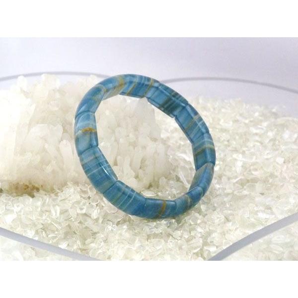 ブルーカルサイト 青方解石 天然石ブレスレット パワーストーン バングルタイプ 幅13mm