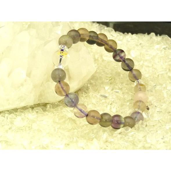 勉強運 受験運 金彫り梵字水晶 フローライト 針水晶 ローズクォーツ ブレス