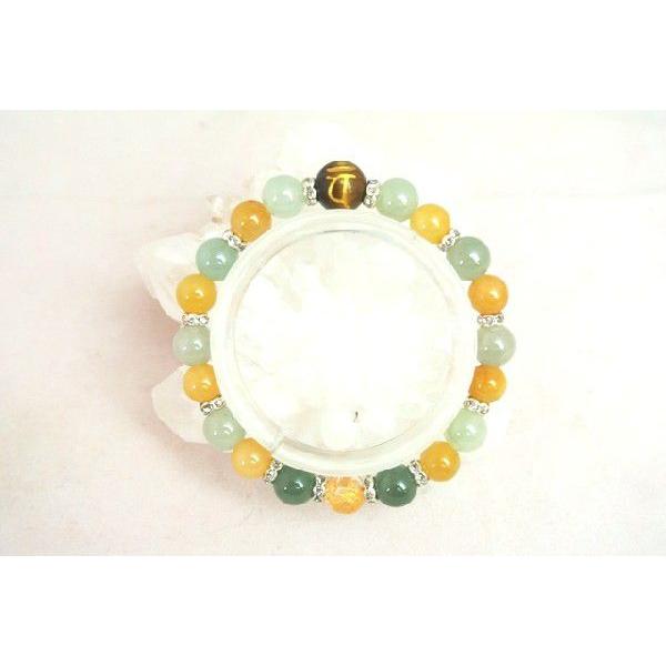 龍彫り水晶 タイガーアイ イエロージェイド 翡翠 梵字ブレス