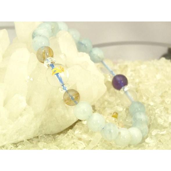 金彫り梵字 水晶 アクアマリン ルチルクォーツ アメジスト ローズクォーツ パワーストーン 天然石ブ...