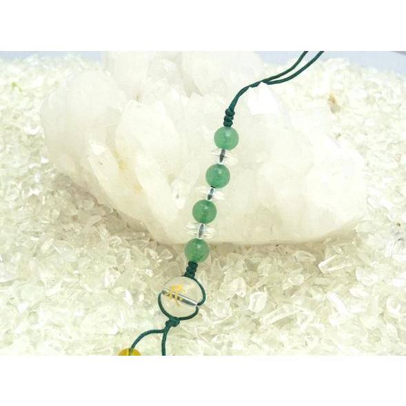 【メール便OK】 金彫り梵字 水晶 アベンチュリン シトリン 中国紐 天然石ストラップ