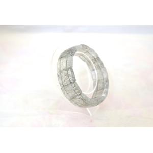 ブラックルチルクォーツ 黒針水晶 薄め 平型 天然石アクセサリー ブレスレット 幅20mm