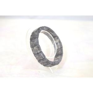 ブラックルチルクォーツ 黒針水晶 濃い目 平型 天然石アクセサリー ブレスレット 幅16mm